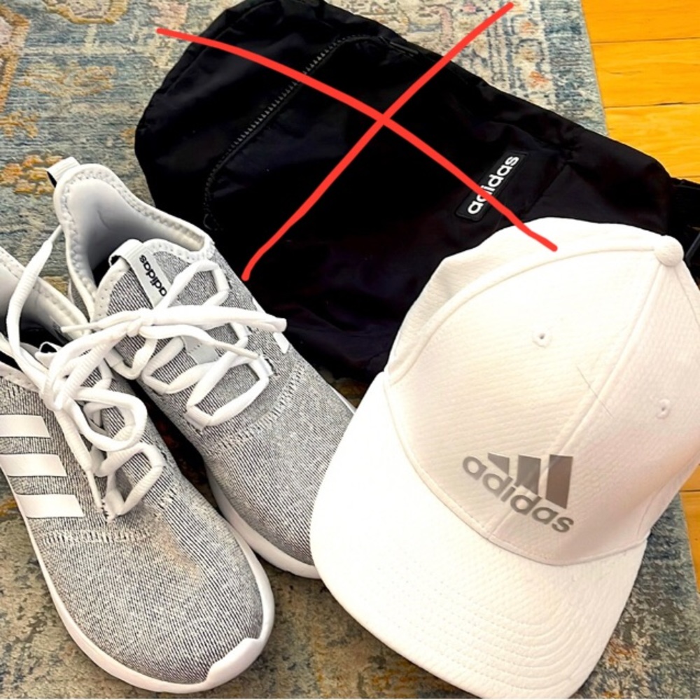 Adidas running shoe and hat bundle